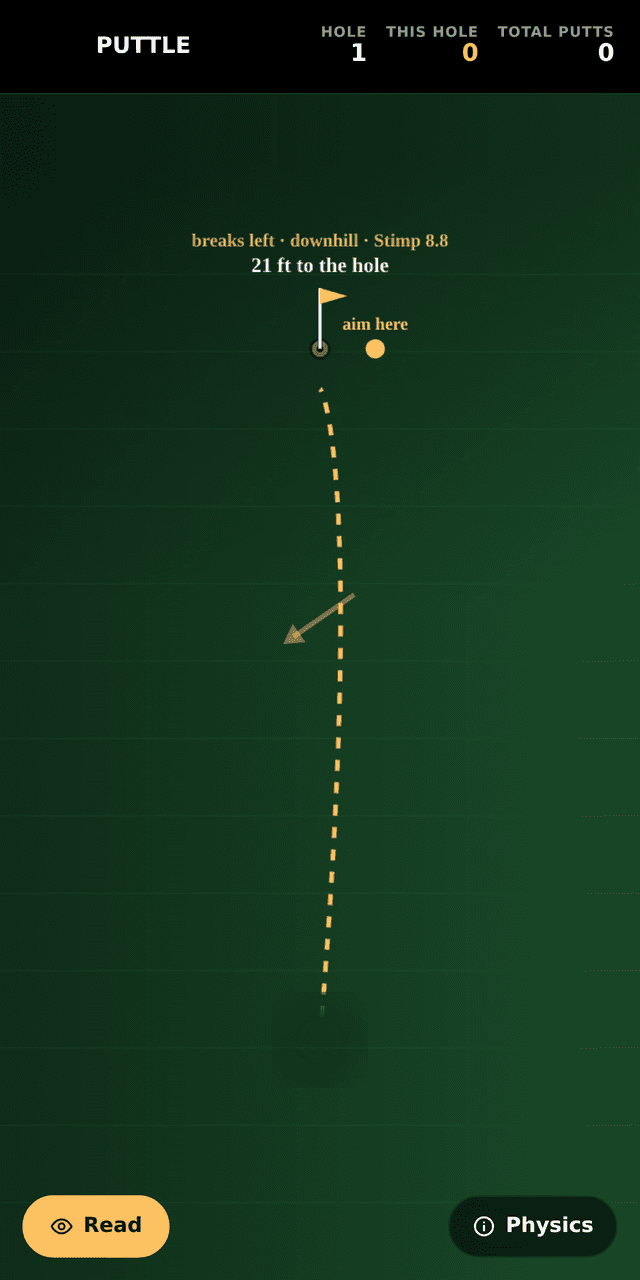 PUTTERY plan view inside a phone